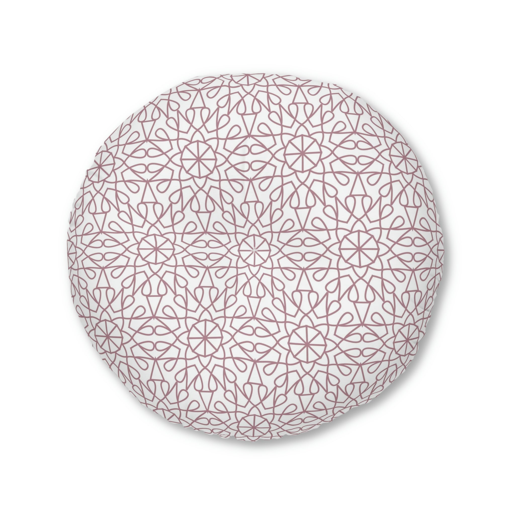 Tufted Floor Pillow, Round - Geometry - Mauve