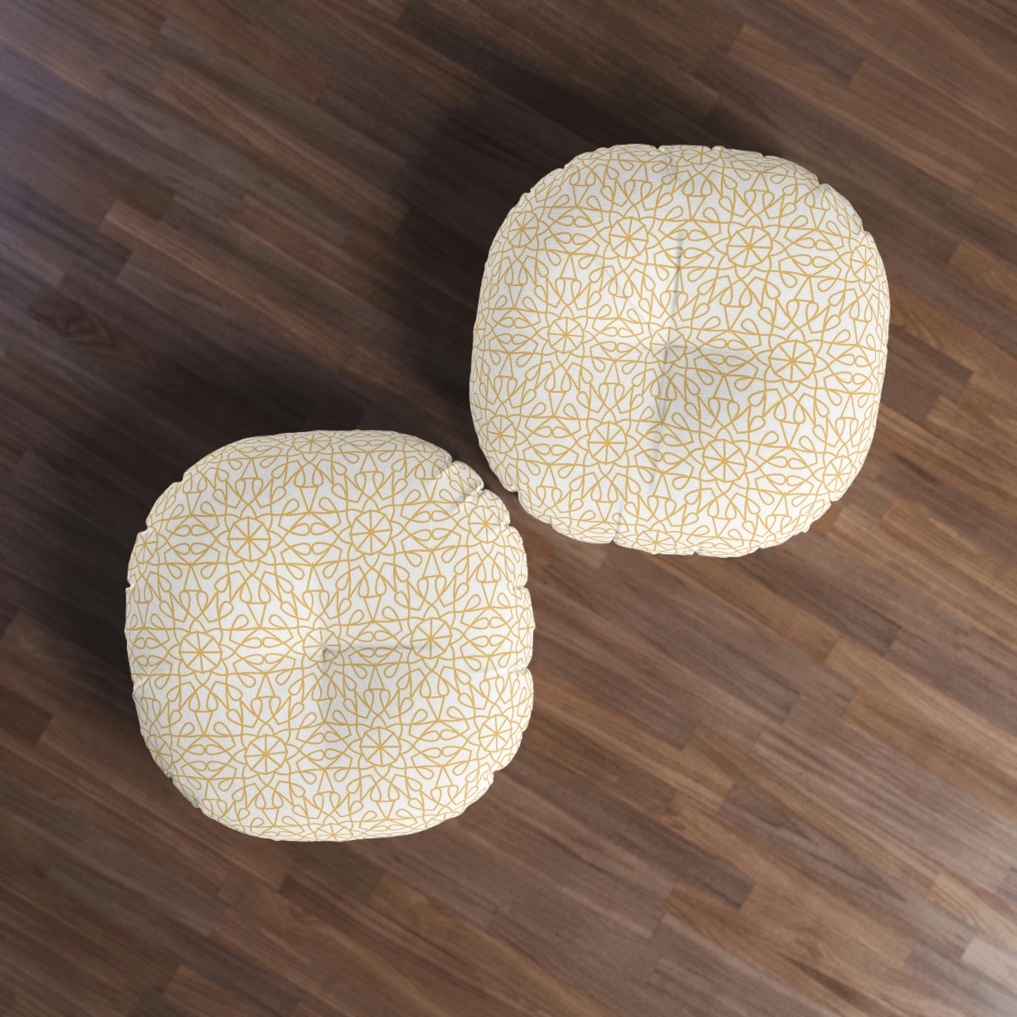 Tufted Floor Pillow, Round - Geometry - Sunshinne