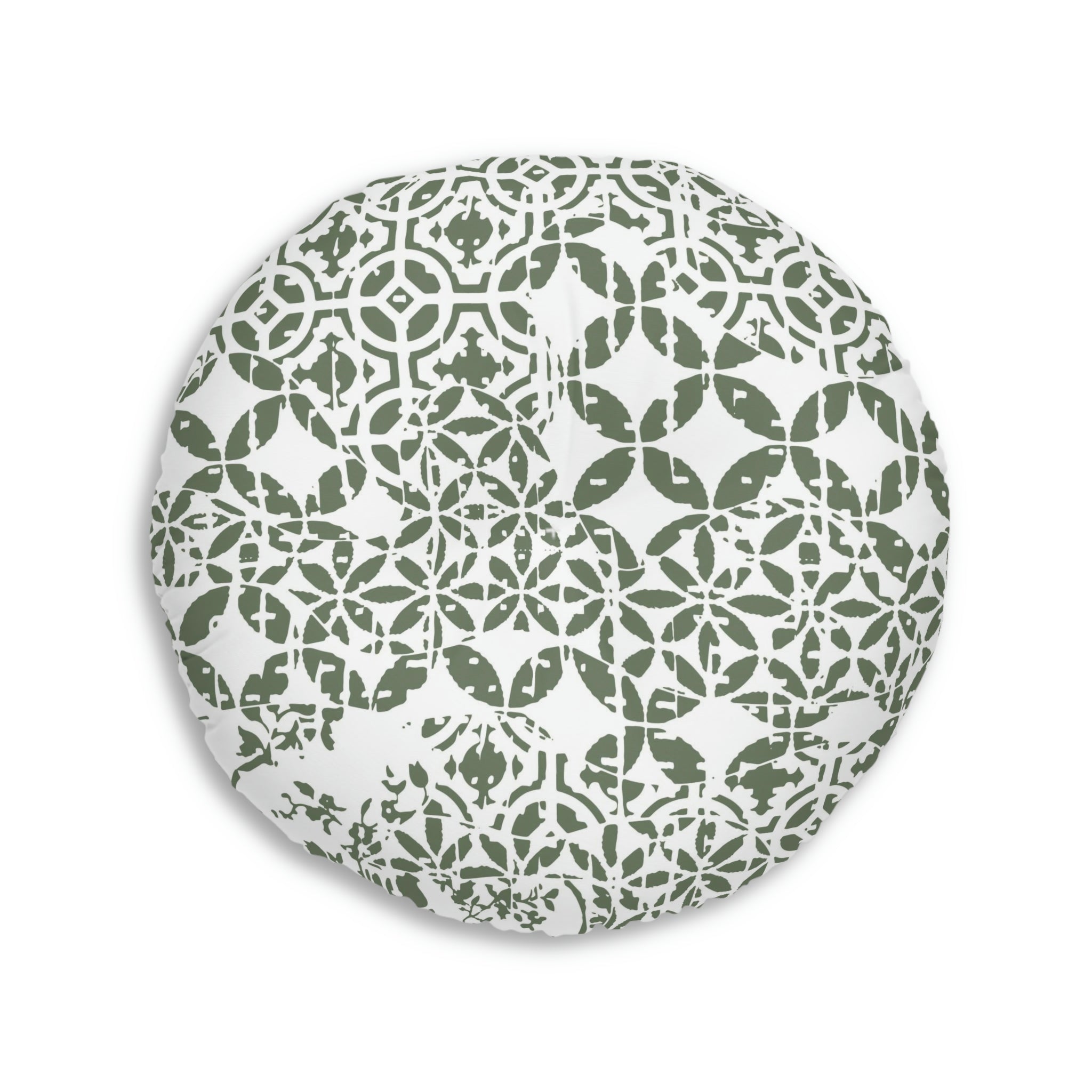 Tufted Floor Pillow, Round  - Timeless - Olive