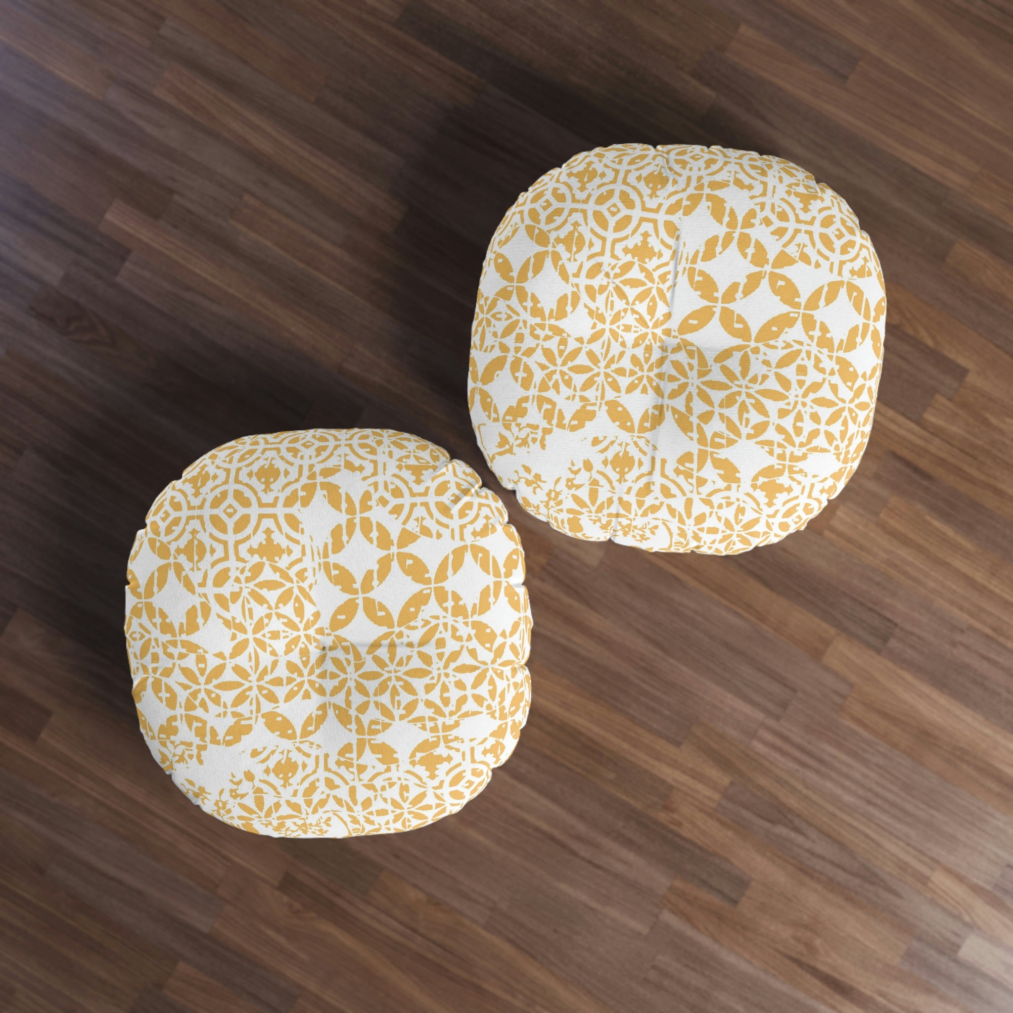 Tufted Floor Pillow, Round  - Timeless - Sunshine