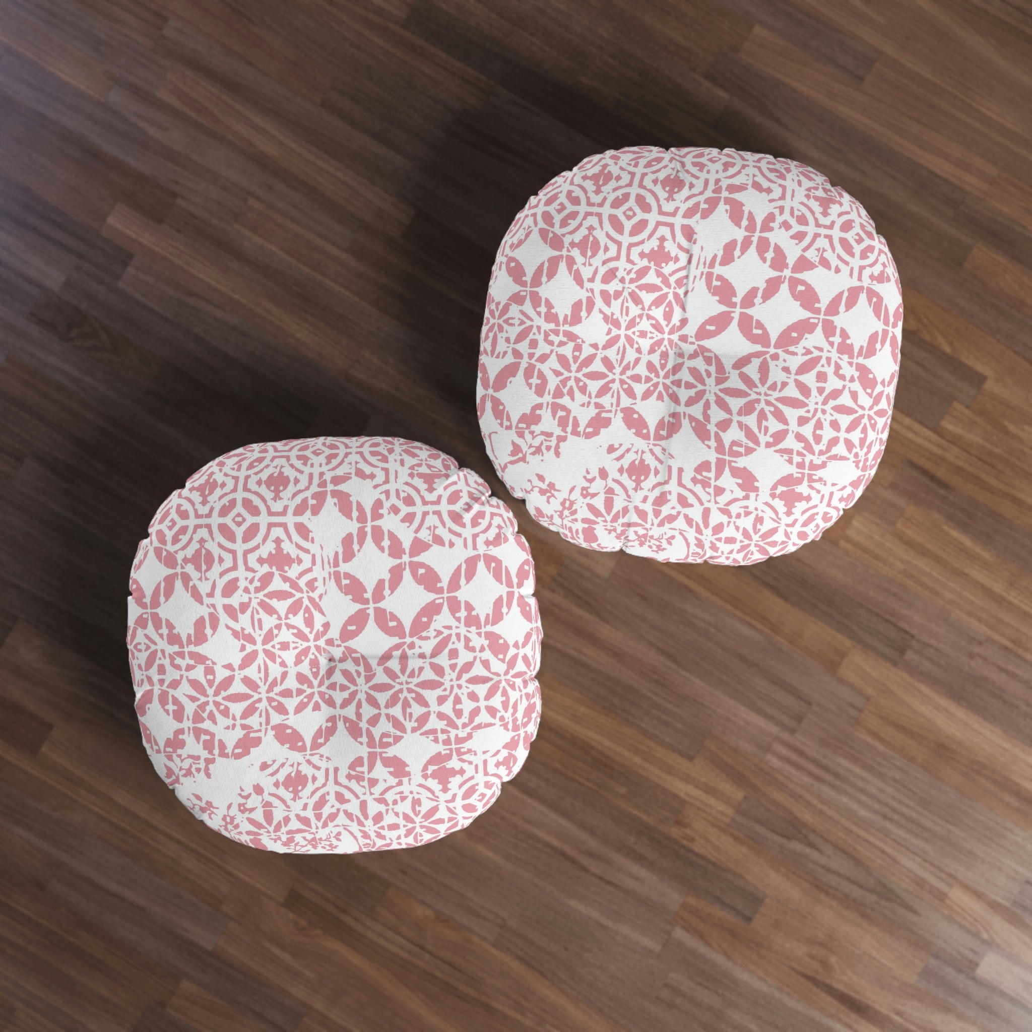 Tufted Floor Pillow, Round  - Timeless - Rose