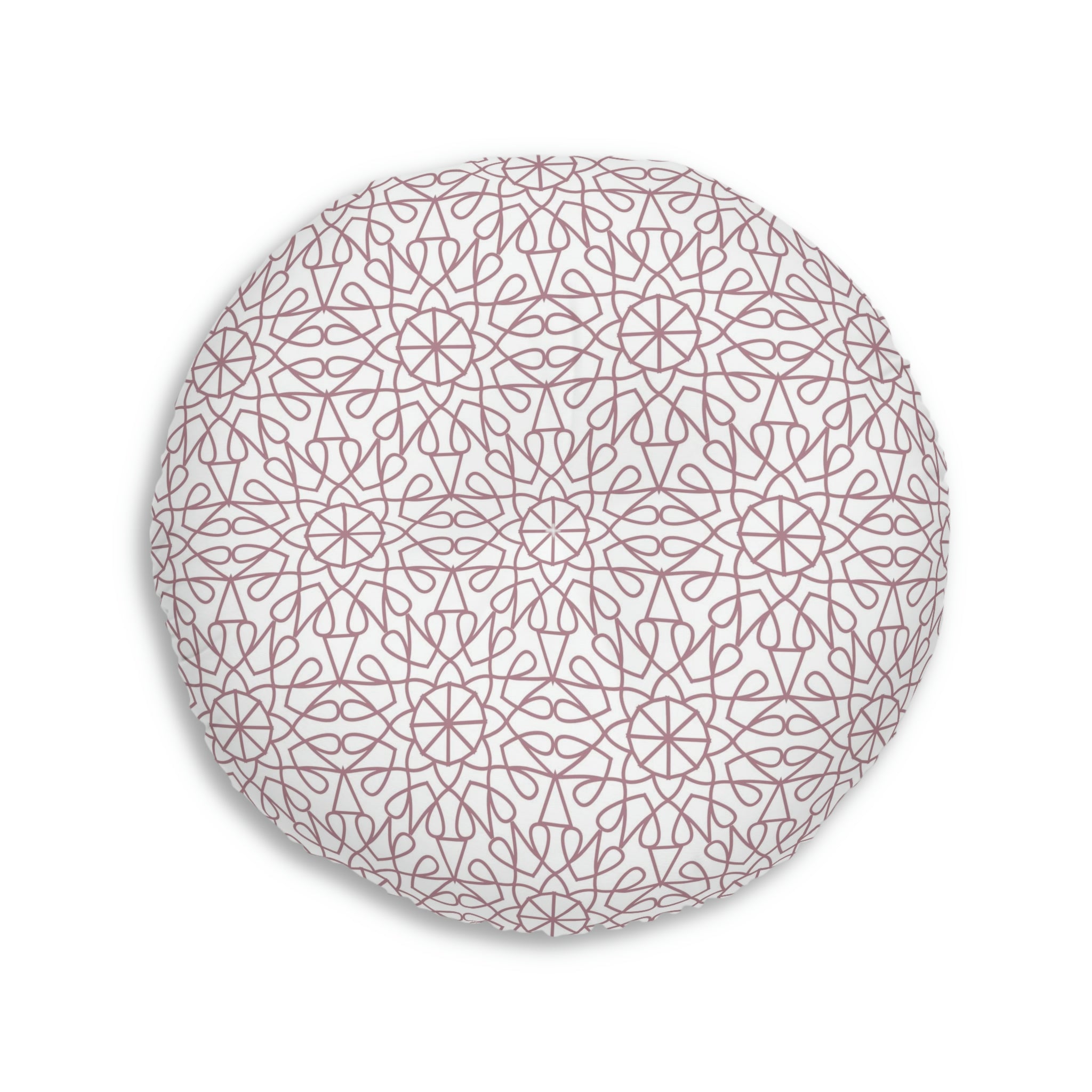 Tufted Floor Pillow, Round - Geometry - Mauve