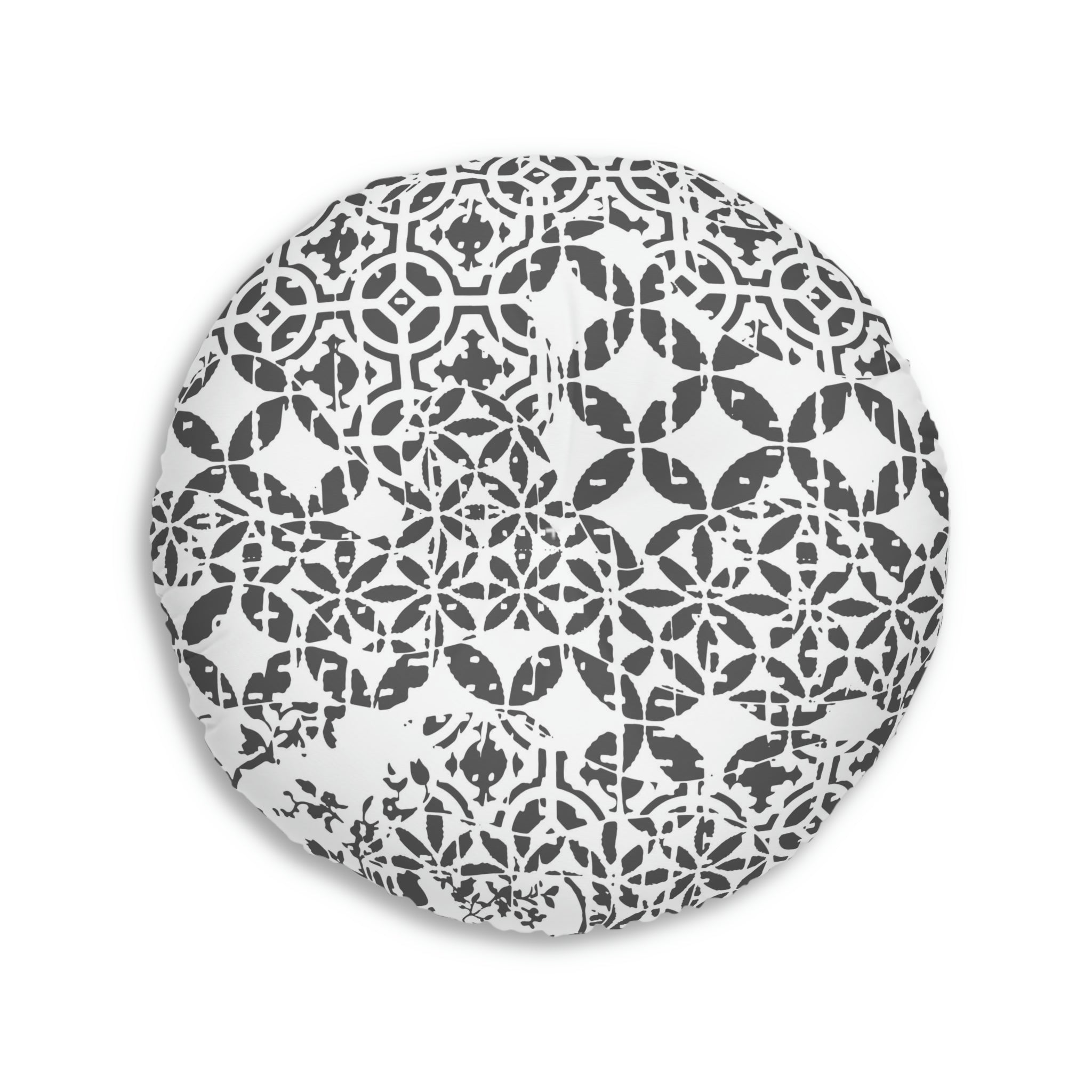 Tufted Floor Pillow, Round  - Timeless - Dark Gray
